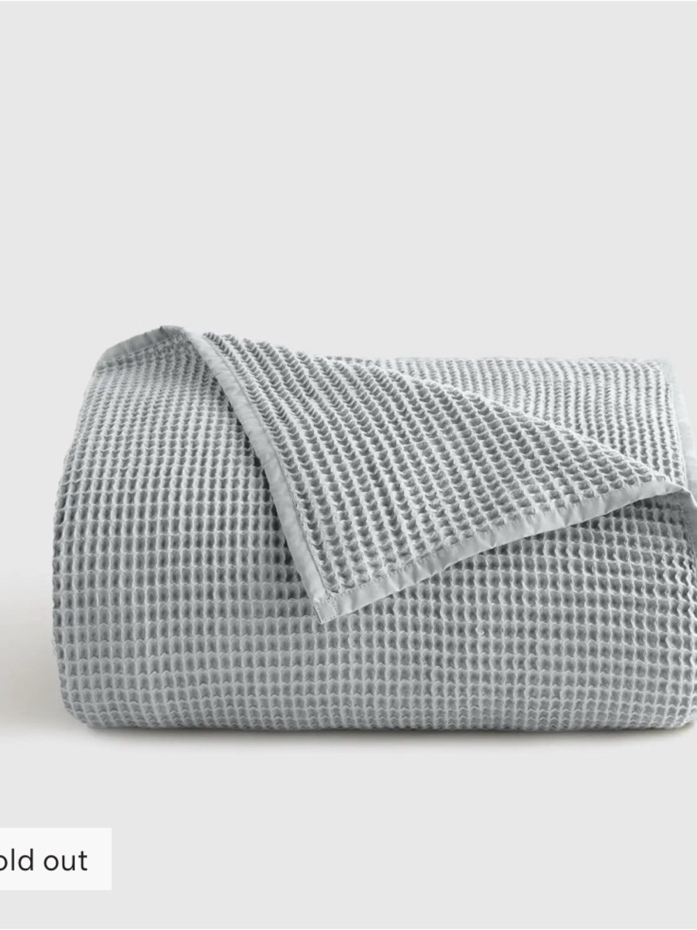 Quince Organic Cotton Waffle Bed Blanket — Queen, Mist